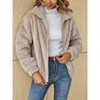 Clearlove Women's Faux Fur Coat Casual Zip-Up Shaggy Jacket Warm Outwear - 4 of 4