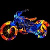 Men's Design By Humans MOTOCROSS COLORFUL MIX NEON PAINT By punsalan T-Shirt - image 2 of 2