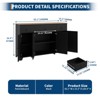 55" Sideboard Buffet Cabinet with Storage, Minimalist Kitchen Storage Cabinet with 3 Drawers & 4 Doors, Coffee Bar with Adjustable Shelf - 2 of 4