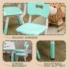 Lirago Kids Table and 2 Chairs plastic Set with Easy Wipe Tabletop Adjustable Height Children Activity Table Toddler Furniture Set Green - 3 of 4