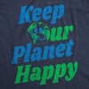 Mens Funny T Shirts Keep Our Planet Happy Awesome Earth Day Tee For Men - Crazy Dog Men's T Shirt - 2 of 4