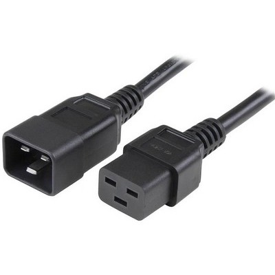 StarTech.com 3 ft Heavy Duty 14 AWG Computer StarTech.com Power Cord - C19 to C20 - For PDU, Server - 250 V AC / 15 A - Black - 3 ft Cord Length - 1