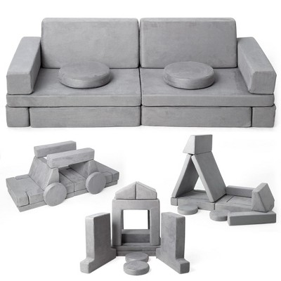 12 Pcs Modular Kids Play Couch, Convertible Sofa for Playing