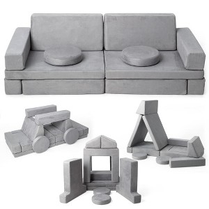 12 Pcs Modular Kids Play Couch, Convertible Sofa for Playing - 1 of 4