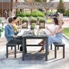 Tangkula HDPE Outdoor Dining Table for 6 Person 67" Patio Table w/ Wood-Like Tabletop - 3 of 4