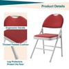 2/4/6 Pack Folding Chairs, Linen Padded Foldable Chair Set, Heavy Duty Metal Folding Chair with Soft Cushion and Back - 3 of 4