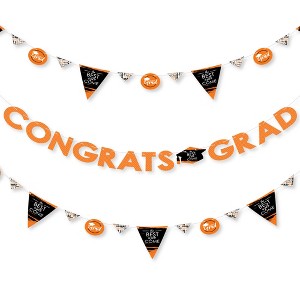 Big Dot of Happiness Orange Grad - Best is Yet to Come -  Grad Party Letter Banner Decor - 36 Banner Cutouts and Congrats Grad Banner Letters - 1 of 4