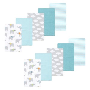 Luvable Friends Hudson Baby Flannel Burp Cloths 10pk Set - 1 of 2