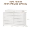 Changing Table Dresser with 8 Wood Drawers, Classic Nursery Dresser, Changing Shelves, Multi-Functional Diaper Changing Station, Dresser for Bedroom - 2 of 4