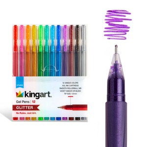 KINGART Gel Pens 12 Glitter Colors - 1 of 4