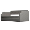 Upholstered Daybed With Trundle, Upholstered Frame, Wood Slat Support Twin Daybed Frame, No Box Spring Required For Living Room, Office, Bedroom - 3 of 4
