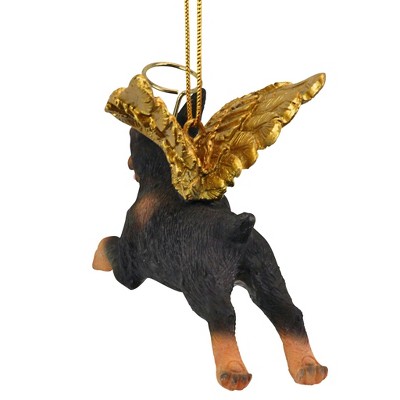 Black and Gold Resin Doberman Angel Christmas Ornament