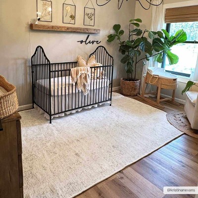 Hauteloom Isako Cream & Gray Solid Washable Area Rug