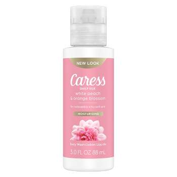 Caress Daily Silk White Peach & Orange Blossom Scent Body Wash Soap - Trial Size - 3 fl oz