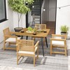 Costway 4-Person 42.5" Outdoor Dining Table with 1.9" Umbrella Hole, Adjustable Foot Pads - 2 of 4