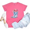 Simply Sage Market Cowboy Boots Floral Garment Dyed Tee - 3 of 4