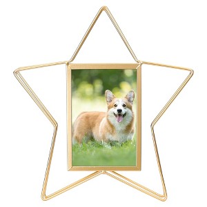 REGALWOVEN Metal Star Shape Freestand Picture Frame 4 x 6 - 1 of 4