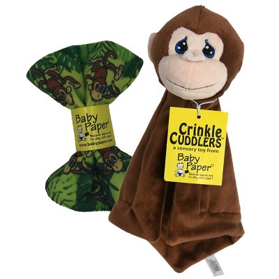 Baby Paper Crinkle Cuddlers Monkey Gift Set - Crinkle Cuddlers Monkey & Jungle Baby Paper