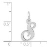 Black Bow Jewelry 14k White Gold Ella Collection Small Fancy Script Initial Pendant A-W - 4 of 4