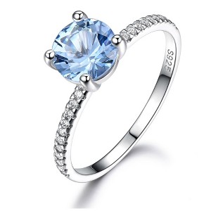 Blue Topaz Engagement Ring for Women Sterling Silver Ginger Lyne Collection - 1 of 4