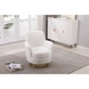 Ridstar Accent Chair and Armchairs with Gold Stainless Steel Base For Living Room & Bedroom-White - 4 of 4