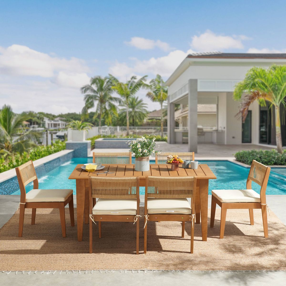 Alaterre Furniture 7pc Barton Outdoor Weather Resistant Dining Set - thumbnail 4