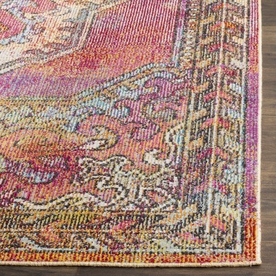Colorful Medallion Pattern Low Pile Area Rug