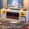 Bestier 70" Fluted Glossy Fireplace TV Stand with 36" Fireplace & LED Light Modern Entertainment Center with Cabinets - 2 of 4