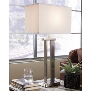 Set of 2 Aniela Metal Table Lamps Silver - Signature Design by Ashley: UL Listed, Modern Style, 3-Way Switch - 1 of 4