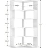 Aheaplus 5-Tier Corner Book Shelves, Freestanding Bookcase Storage Shelving - 3 of 4