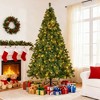 7.5ft Pre-Lit Christmas Tree with 400 Warm Lights, 1405 Tips, Hinged Branches, Full Artificial Pine Tree with Metal Stand - 2 of 4