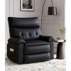 Oversized Rocker Recliner for Adults, Massage and Heating, Rocking Chair with 1.5X Sponge Comfort Arm and Back, PU Leather Manual Recliner Chair - 4 of 4