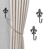 Unique Bargains Curtain Holdbacks Flower Hooks Bronze 4.13"x2.36" 1Pair - 2 of 4