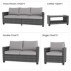 Outdoor Patio Furniture Sofa Sets,7 Piece Rattan Furniture Sectional Couch Set with Glass Coffee Table for Backyard Garden - 4 of 4