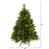 Nearly Natural 4-ft North Carolina Mixed Pine Artificial Christmas Tree with 130 Warm White LED Lights, 459 Bendable Branches and Pinecones - 2 of 4
