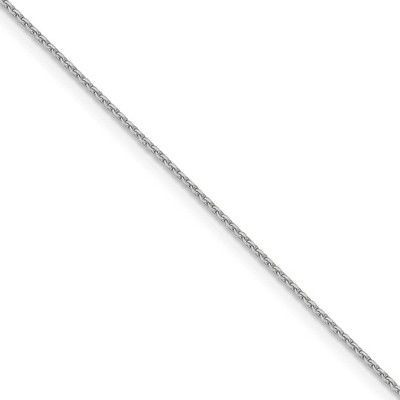 Black Bow Jewelry 1mm 14k White Gold Diamond Cut Solid Cable Chain Necklace