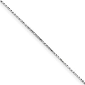 Black Bow Jewelry 1mm 14k White Gold Diamond Cut Solid Cable Chain Necklace - 1 of 4