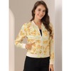 INSPIRE CHIC Women's Stand Collar Floral Prints Zip Up Lightweight Short Jacket - 2 of 4