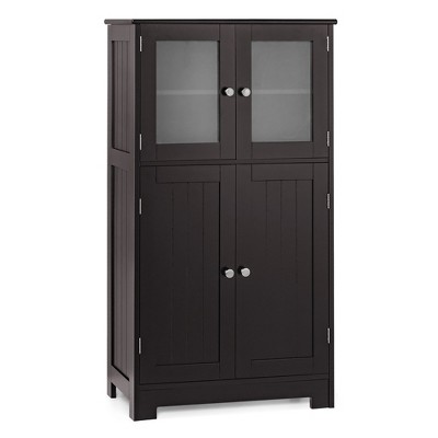 Costway Bathroom Floor Storage Cabinet Kitchen Cupboard W/doors ...