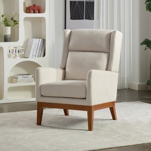 Hrinhom Mid-Century Modern Reading Chair,Upholstered Accent Chair with High Back - 1 of 4