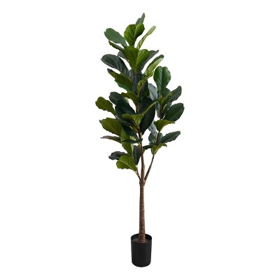 Syemin Artificial Plants Artificial Plant 47" Tall Fiddle Tree Indoor Outdoor Faux Fake Fall Decorations for Home Fake Plants, Green, 25"*24"*47"