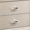 Royal Hampton Nightstand with Textured 2 Drawers and Acrylic Legs, Pearl White - 3 of 4