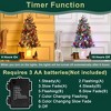 3/4.5 ft Pre-Lit Potted Flocked Christmas Tree, Artificial Christmas Tree with 78 Warm White Led Lights - 3 of 4