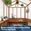 Wooden Greenhouse for Outdoors, Cedar Frame Polycarbonate Walk-In Greenhouse with Roof Vent, Durable Wood Greenhouse for Garden or Backyard - 4 of 4