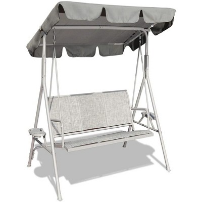 67.72"3 Person Patio Swing Seat with Adjustable Canopy for Patio, Garden, Poolside, Balcony