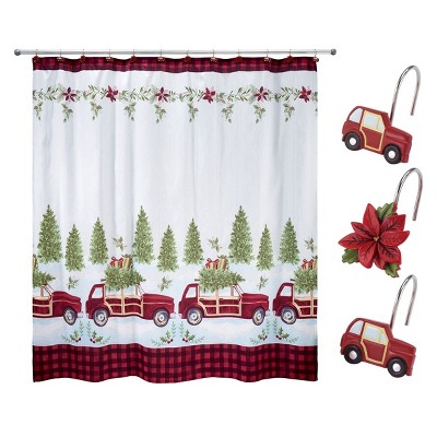 Woody Wagon Shower Curtain & Shower Hook Set