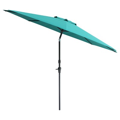 10' X 10' Wind Resistant Tilting Patio Umbrella Blue - Corliving: Uv ...