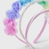 Girls' 3pk Rainbow with Fabric Flowers Headband - Cat & Jack™️: Fashion Accessory for All Hair Types, Ages 3+ - 3 of 3