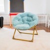 Flash Furniture Gwen  23" Kids Cozy Mini Folding Saucer Chair, Faux Fur Moon Chair for Toddlers and Bedroom - 4 of 4
