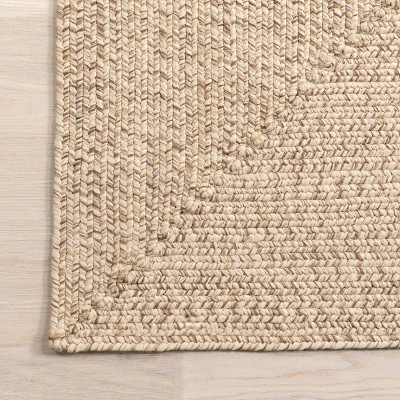 Tan Oval 4' x 6' Braided Synthetic Indoor/Outdoor Rug